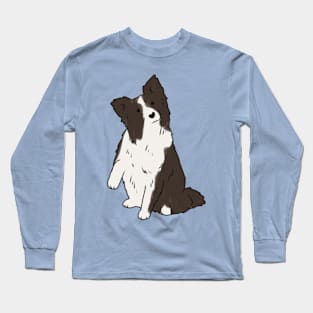 border collie illustration Long Sleeve T-Shirt